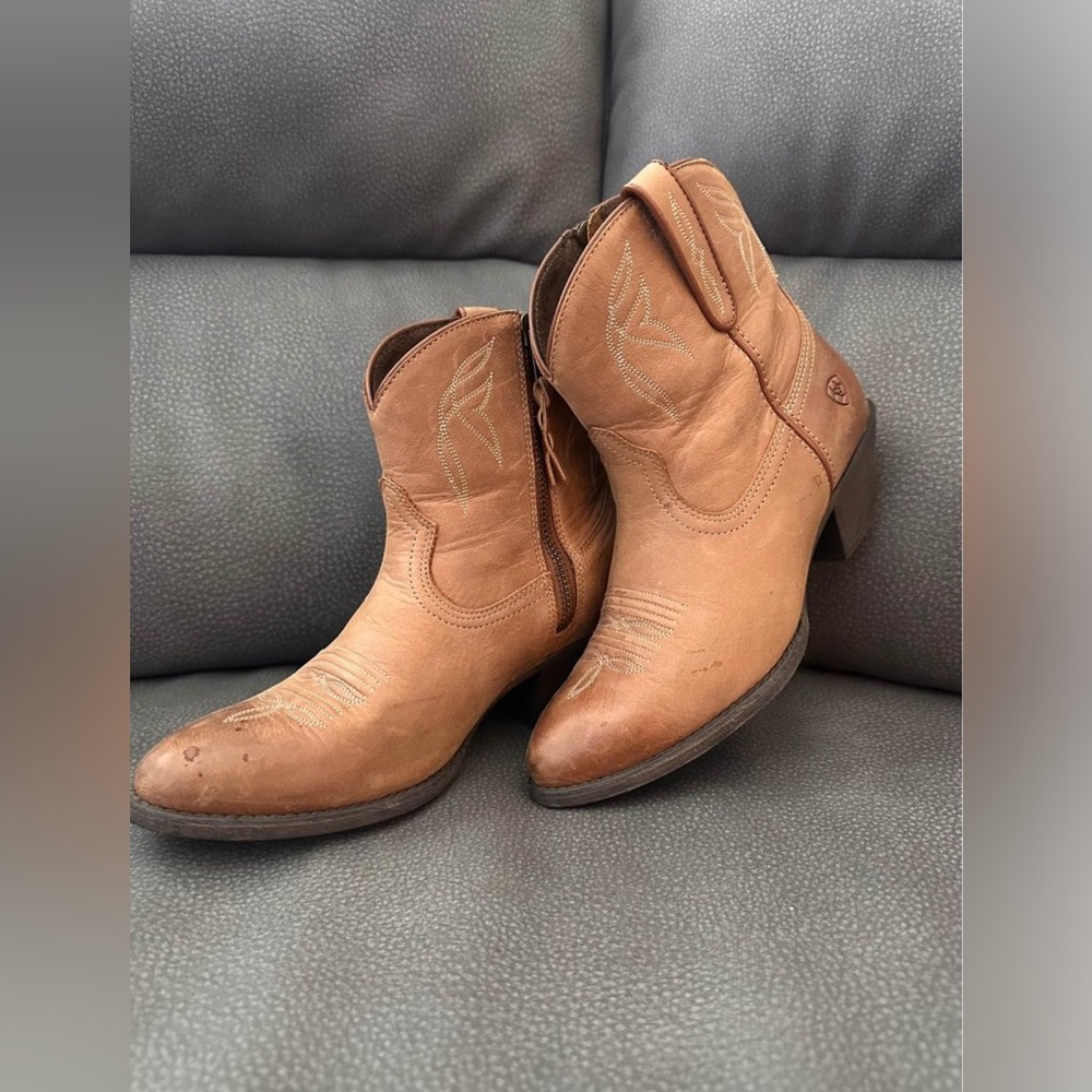 Women’s zipper cowgirl boots ankle